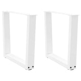 ZNTS Dining Table Legs V-Shape 2 pcs White 50x cm Steel 4012629