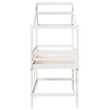 ZNTS Loft Bed with Ladder and Roof without Mattress White 90x200 cm 3282071