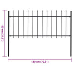 ZNTS Garden Fence with Spear Top Steel 1.8 m Black 144924