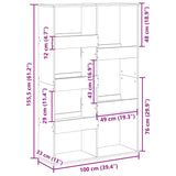 Bookcase Artisan Oak 100x33x155.5 cm Engineered Wood 3309401