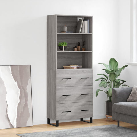 Highboard Grey Sonoma 69.5x34x180 cm Engineered Wood 3189411