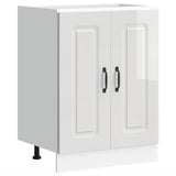 Sink Base Cabinet "Kalmar" High Gloss White 60x46x81,5 cm Engineered Wood 853439