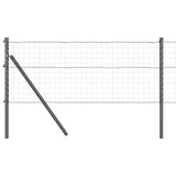 Embedded Fence Post 7 pcs Grey Powder-Coated Steel 42004206