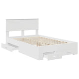 Bed Frame with Headboard White 120 x 190 cm Engineered Wood 3410922
