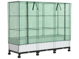 Garden Planter with Greenhouse Cover&Wheels 3 pcs White PP 3423070
