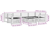 Outdoor Sofa Set 7 pcs White Solid Acacia Wood 3391459
