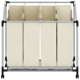 Laundry Sorter with 4 Bags Cream Steel 282428