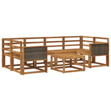 Outdoor Sofa Set 5 pcs Natural Solid Acacia Wood 3385025