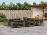 13 Piece Garden Dining Set with Cushions Grey Poly Rattan 3211664