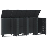 Wheelie Bin Storage for 4 Bins Anthracite 276x79x117 cm Steel 3279984