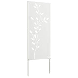 Garden Privacy Screen White 50 x 140 cm Cold-rolled steel 876323