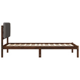 Bed Frame with Upholstered Headboard Dark Brown and Light Grey 904190