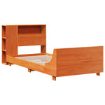 ZNTS Bed Frame without Mattress Wax Brown 90x200 cm Solid Wood Pine 3323670