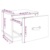 Bedside Cabinets 2 pcs Grey 40x34x35 cm Solid Wood Pine 818290