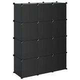 Storage Cube Organiser with 12 Cubes Black PP 340546