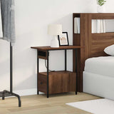 Bedside Cabinet Brown Oak 60 x 30 x 61 cm Engineered Wood 859599
