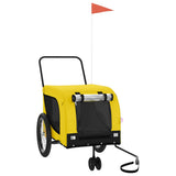 Pet Bike Trailer Yellow and Black Oxford Fabric and Iron 94029