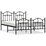 Metal Bed Frame without Mattress with Footboard Black 135x190cm 353456