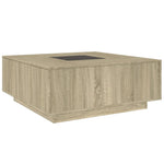 ZNTS Coffee Table with Infinity LED Sonoma Oak 100x100x40 cm 3284044