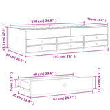 ZNTS Daybed with Drawers without Mattress Grey Sonoma 90x190 cm Single 3280886