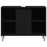 Bathroom Cabinet Black 80 x 33 x 60 cm Engineered Wood 873897