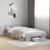 Bed Frame with Drawer without Mattress Concrete Grey 90x190 cm Single 3280786