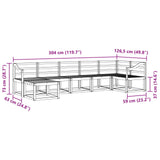 Outdoor Sofa Set 7 pcs White Solid Acacia Wood 3387958