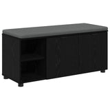 Hall Bench with Cushion with Shelf Black Oak 100 x 38 x 46 cm 891513