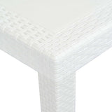Garden Table White 150x90x72 cm Plastic Rattan Look 45604