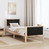 Bed Frame with Headboard Black 75 x 190 cm Fabric 878371