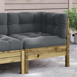 Garden Sofa Corner with Cushions Impregnated Wood Pine 838152