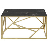 Coffee Table Gold Stainless Steel and Tempered Glass 349948