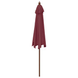Garden Parasol with Wooden Pole Bordeaux Red 299x240 cm 363171