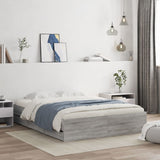 Bed Frame with Drawers without Mattress Grey Sonoma 140x190 cm 3207306