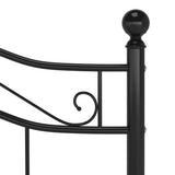 Bed Frame Black Powder-coated metal 120x200 cm Bed Frame 324994