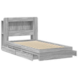 Bed Frame with Storage Grey Sonoma 90 x 200 cm Engineered Wood 3433638