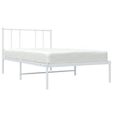 Metal Bed Frame without Mattress with Headboard White 75x190cm 352519