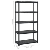 Storage Shelf 5-Tier Black 183x45.7x185 cm Plastic 3059854