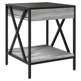 Coffee Table with Infinity LED Grey Sonoma 40x40x49 cm 847695