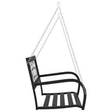 Garden Swing Bench Black Steel, Plastic Medium Hanging mount 317143