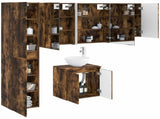 Bathroom Cabinet Set 5 pcs Smoked Oak Engineered Wood 3407307