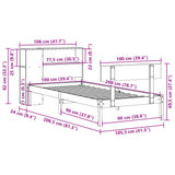 Bookcase Bed without Mattress White 100x200 cm Solid Wood Pine 3321791