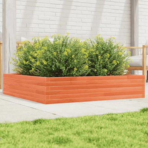 Garden Planter Wax Brown 110x110x23 cm Solid Wood Pine 847215