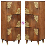 Highboard with Shelf Brown 40 x 33 x 110 cm Solid Mango Wood 4018765