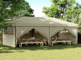 Foldable Party Tent Pop-Up with 4 Sidewalls Taupe 4004954