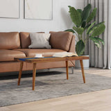 Coffee Table Brown and Blue Teak and Resin 100x50x40 cm 245067