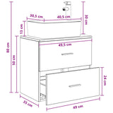 Wall-Mounted Sink Vanity White 53 x 34.5 x 63 cm 890286
