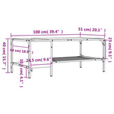 Coffee Table with Rack Smoked Oak 100x51x40 cm Engineered Wood 837734