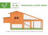 Wooden Chicken Coop with Run, Nesting Box, Slide-out Tray, Ramp, Perches, Asphalt Roof, 179 x 67 x T3398P425404