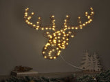 Reindeer Pull Sleigh Warm white 68 x 36.5 x 62.5 cm Rattan 42019067